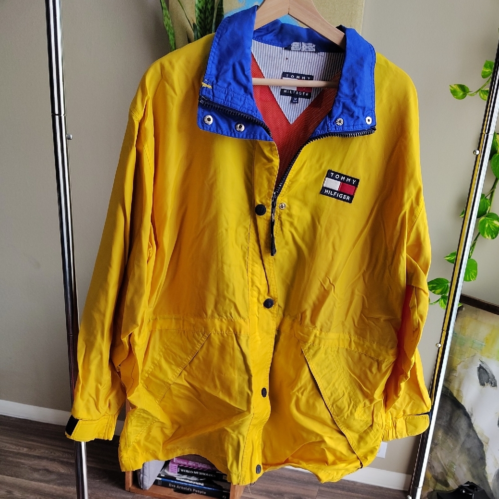 Tommy Hilfiger Bright Yellow Jacket with Blue Accents